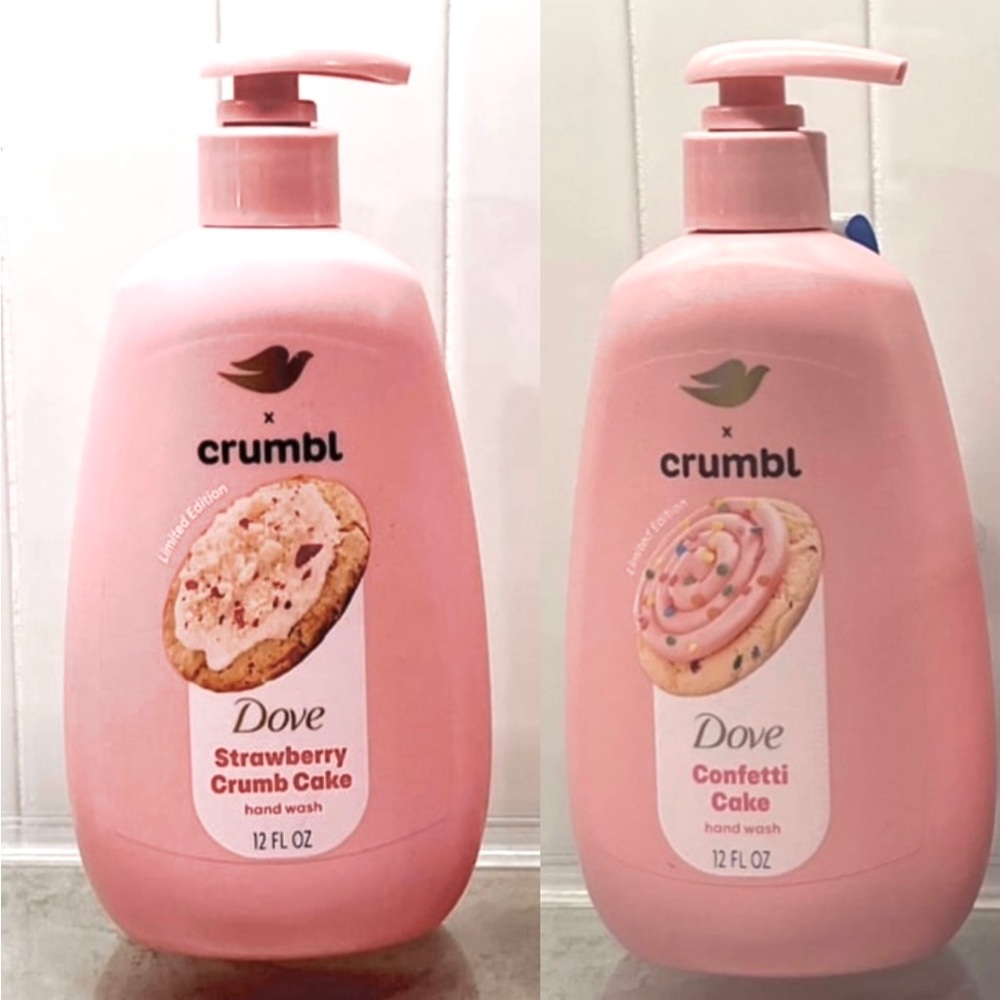 Dove x Crumbl Confetti Cake & Strawberry Crumb Cake Hand Wash 2pc Set